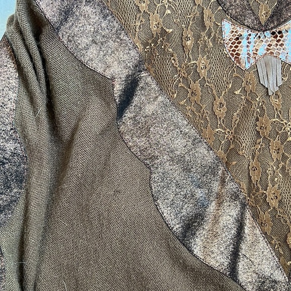 Graced by Starr copper suede skirt /lace leather suede trim sweater szM - Picture 14 of 14